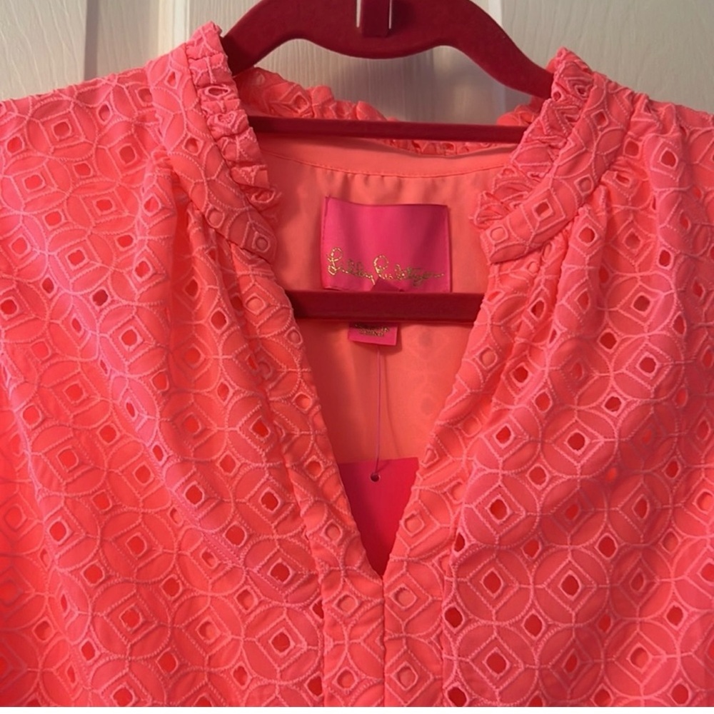 Lilly Pulitzer Novella Pink Sleeveless Eyelet Dress M - Picture 12 of 16